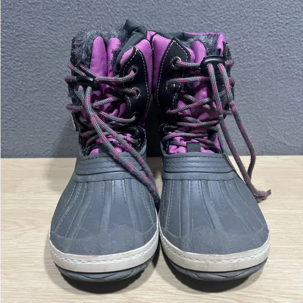 Pajar Girl Elie Snow Boots Waterproof Purple/Gray Size 4